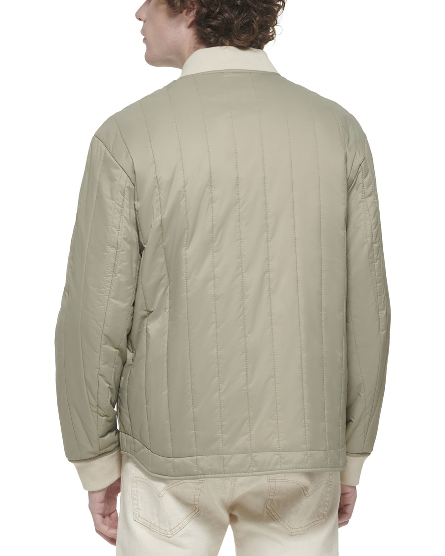 (image for) Distinctive Recycled Nylon Channel Quilted Bomber Jacket